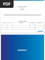 (Document Title) Notice: Version No. Date Type of Changes Owner/Author Date of Review / Expiry