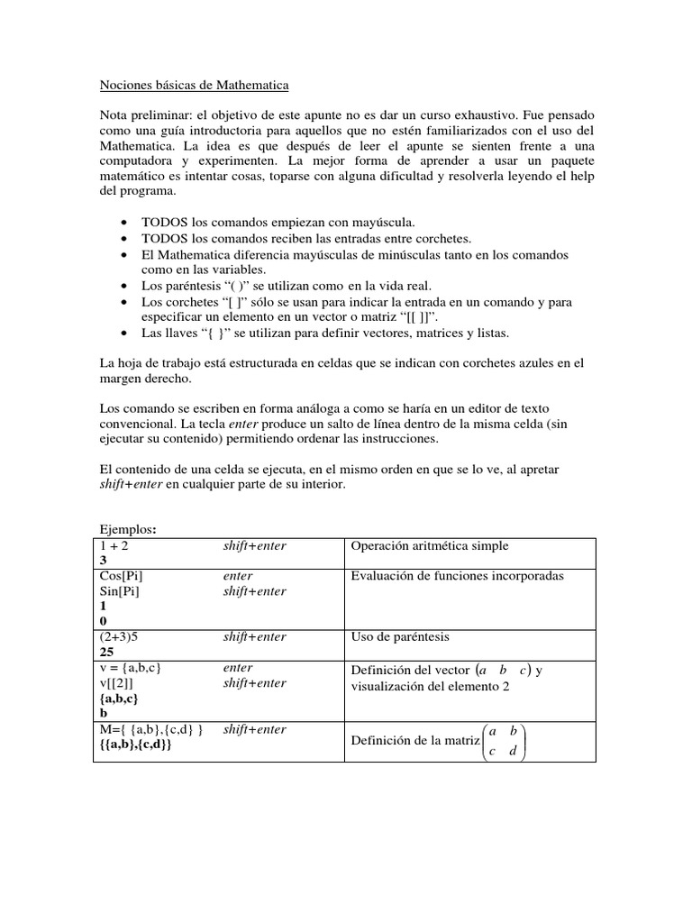 Instructivo Mathematica PDF | PDF | Soporte | Ecuaciones