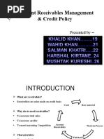 Account Receivables Management & Credit Policy: Presented by