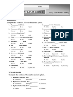English For Living Midterm Exam Basic 1 PDF