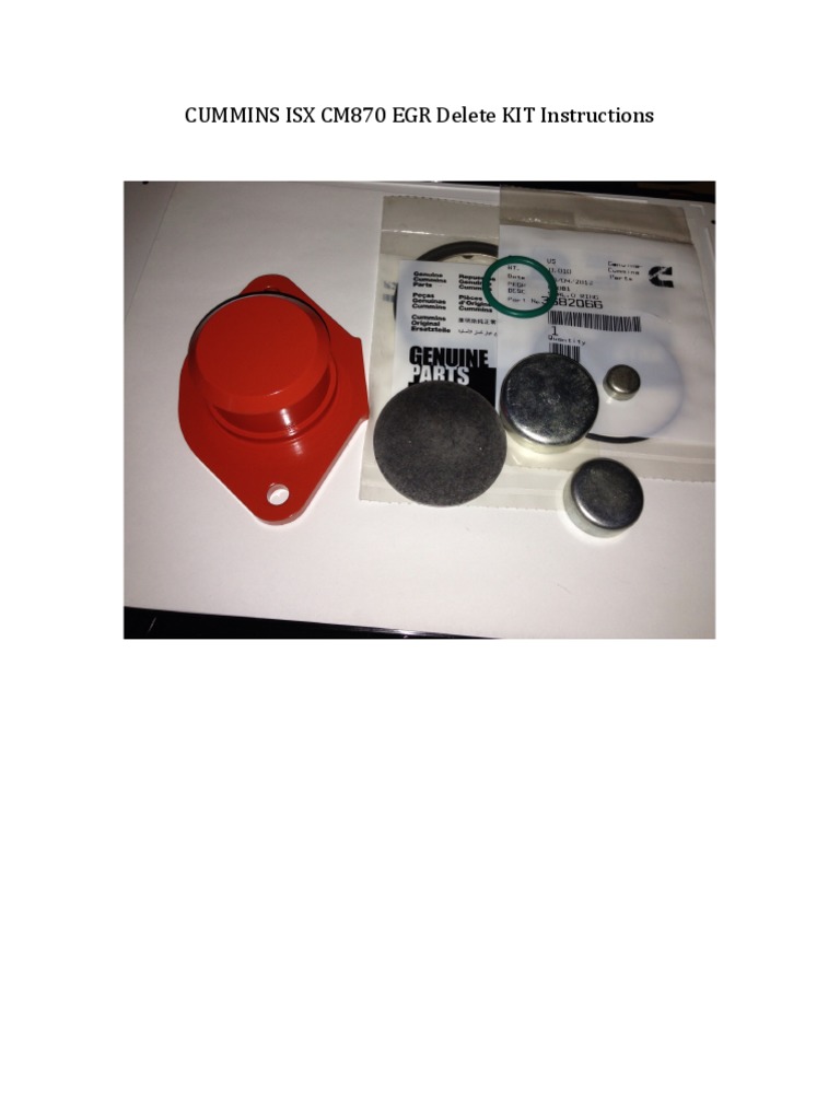 CUMMINS_ISX_CM870_EGR_Delete_KIT_Instruc.pdf Vehicles Vehicle Parts