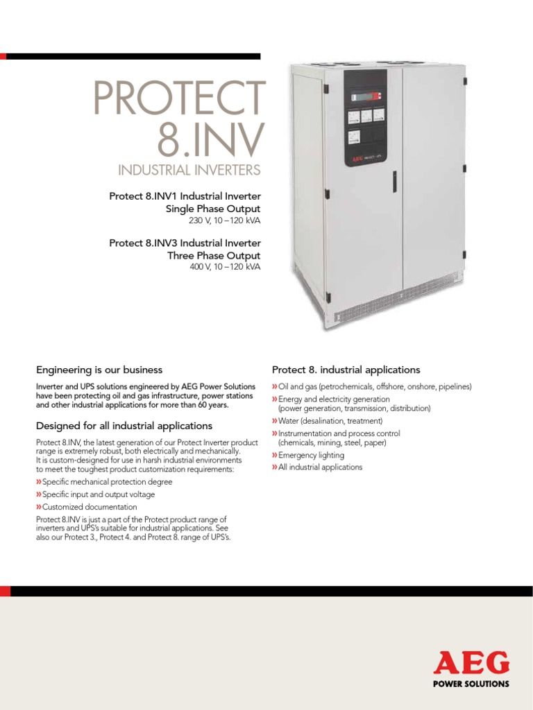 Protect 8 Inv1 A 3f en | PDF | Power Inverter | Mains Electricity