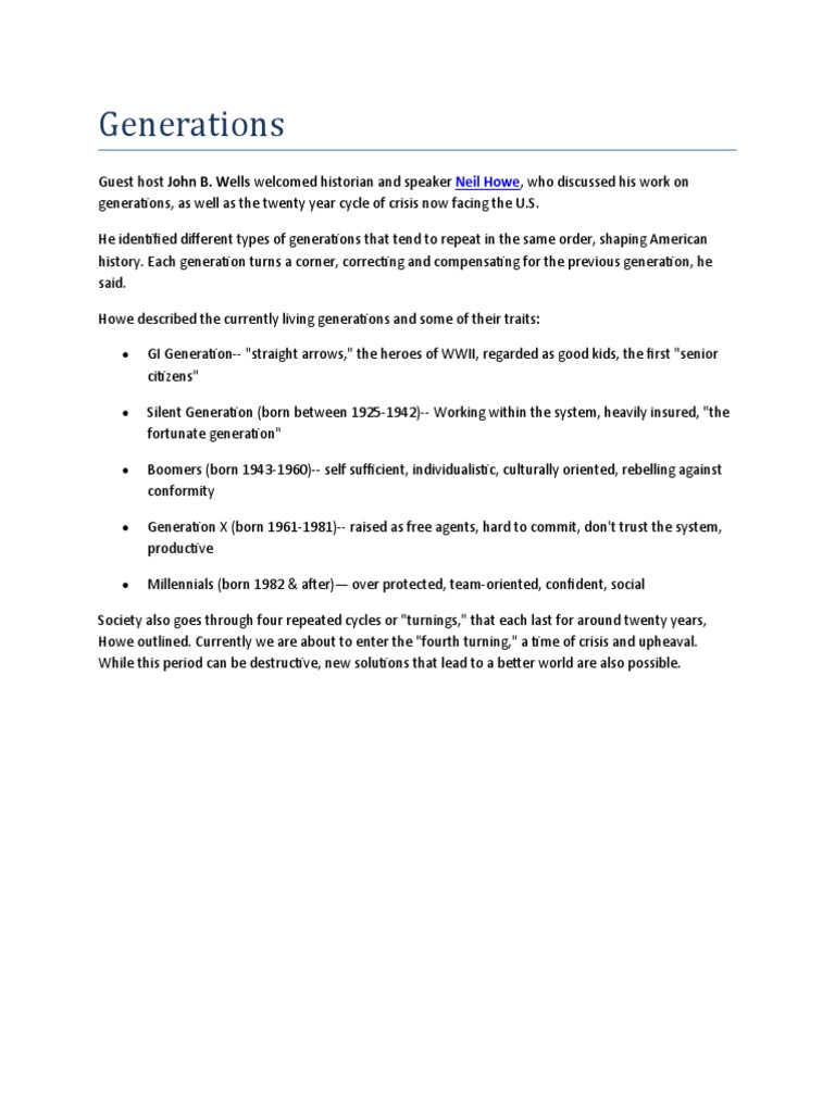 Generations and America's Future | PDF