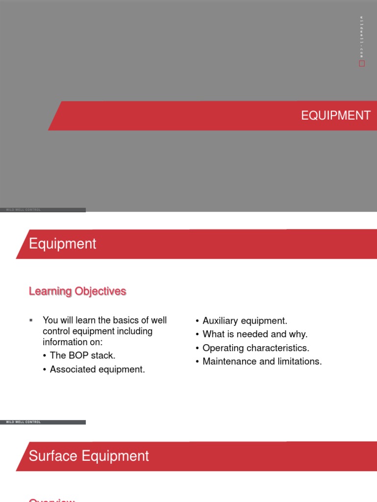 Well Control Equipment Overview Guide | PDF | Pump | Hydraulics