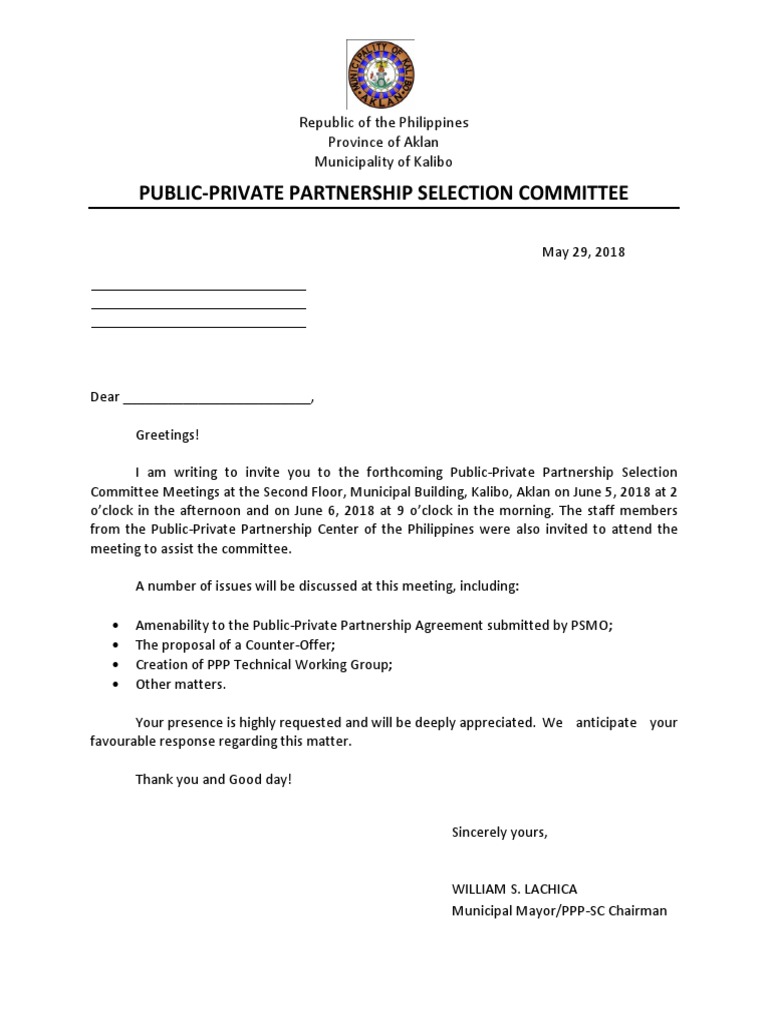 Public-Private Partnership Selection Committee | PDF