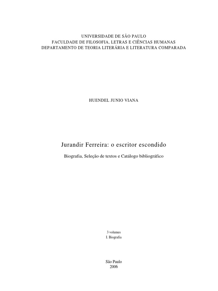 PDF) UNIVERSIDADE DE SÃO PAULO FACULDADE DE FILOSOFIA, LETRAS E