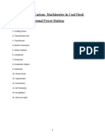 Thermal Power Station:: Description of Various Machineries in Coal Fired