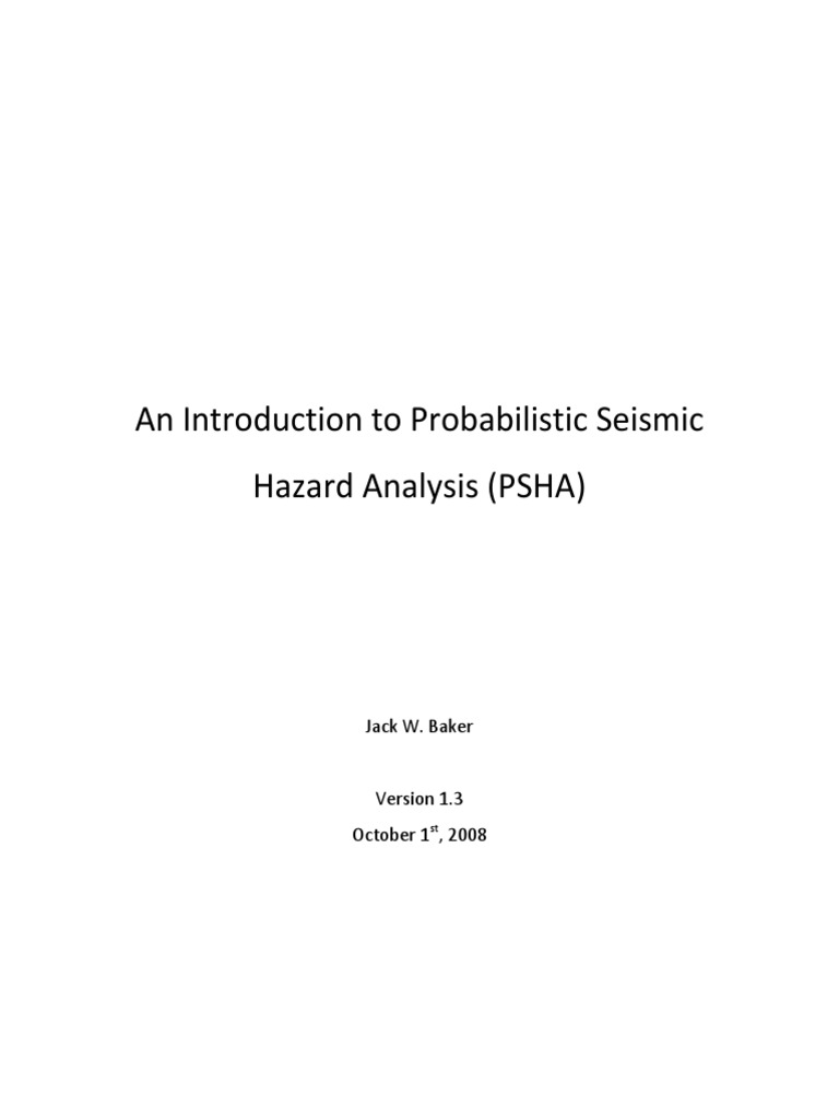Understanding Probabilistic Seismic Hazard Analysis | PDF | Moment ...