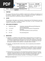 11.01.00 Calibration of Inspection Measuring and Test Equipment