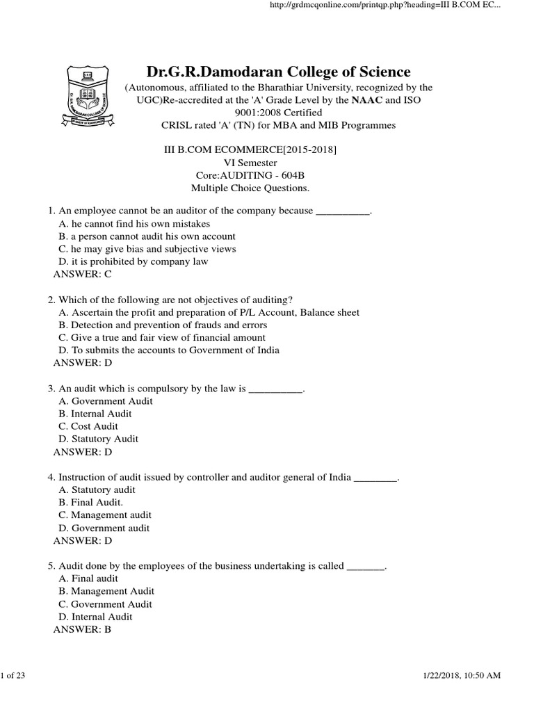 Finance Multiple Choice Questions And Answers Pdf