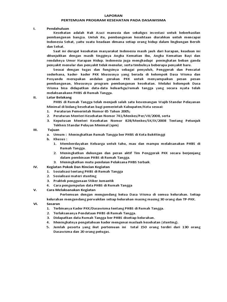 Contoh Laporan Dasawisma Pkk Nusagates