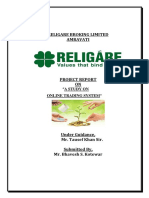 Religare Broking Limited Amravati: "A Study On Online Trading System"