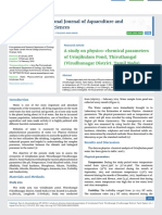 A study on physico-chemical parameters of Urinjikulam Pond, Thiruthangal (Virudhunagar District, Tamil Nadu)