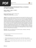 Valorization of Palm Oil Industrial Waste As Feedstock For Lipase Production