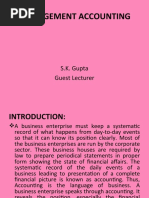 Management Accounting: S.K. Gupta Guest Lecturer