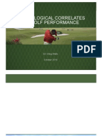 Physiolgical Correlates of Golf Performance Bogota 2010