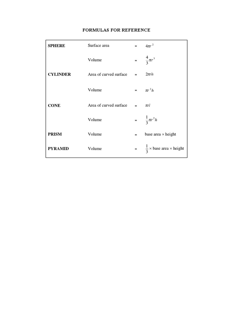 Formulas For Reference | PDF