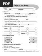 Ficha de Estudo do Meio 1º Ano | PDF | Carreira e Crescimento | Autoajuda