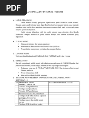 Laporan Audit Internal Farmasi