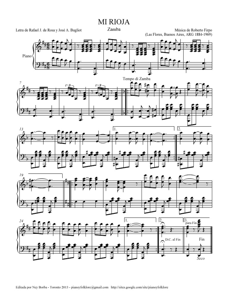 Mi Rioja - Partitura y Letra | PDF | Las artes escénicas | Ocio