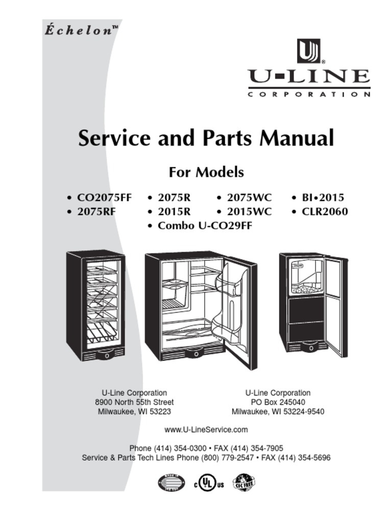 Uline Echelon Ice Machine Service Manual PDF Door Refrigerator