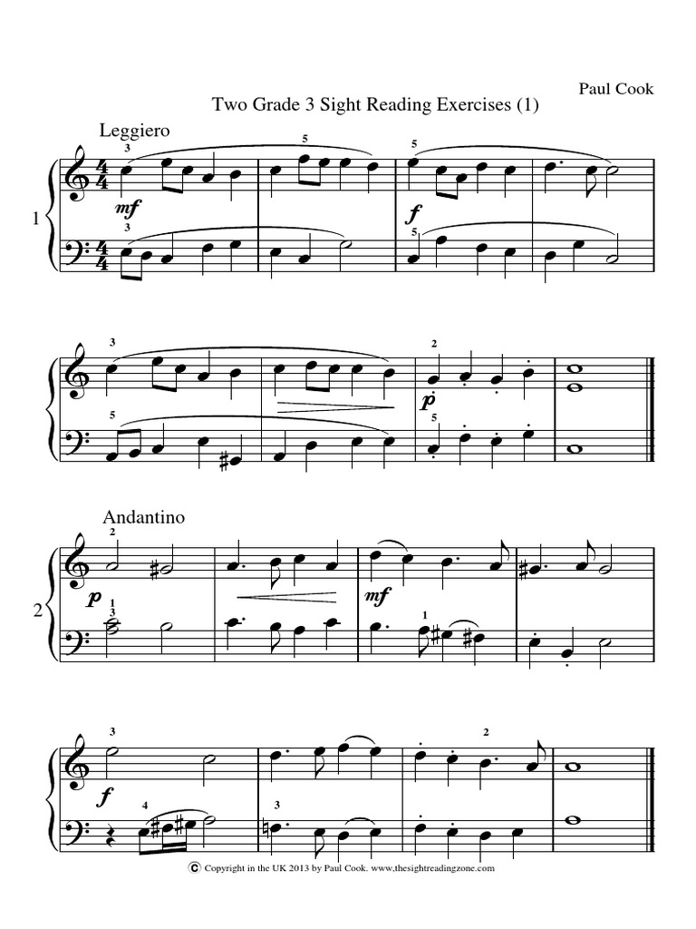 Piano Specimen Sight-reading Tests, Grade 4 - Libro Di Esercizi Per Pianoforte Libro Pianoforte Grade 4 - Foto 9