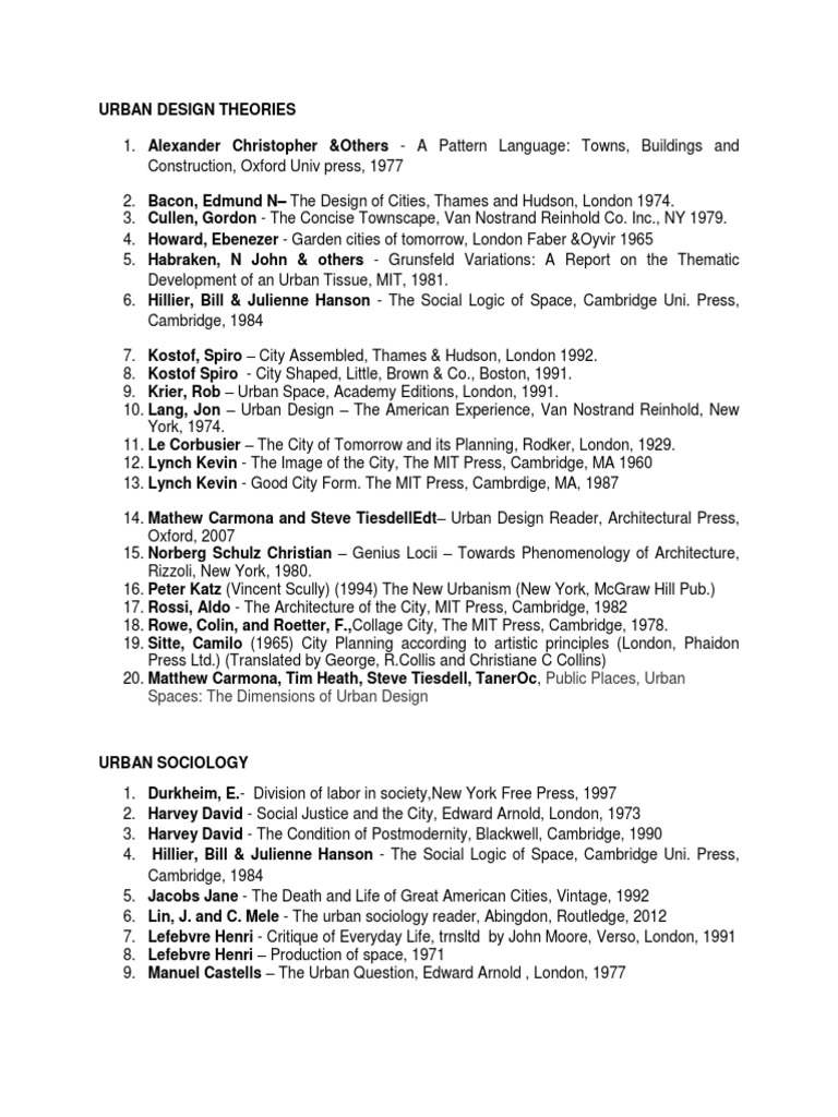 Urban Design & Sociology Books | PDF | Urban Design | Urbanization