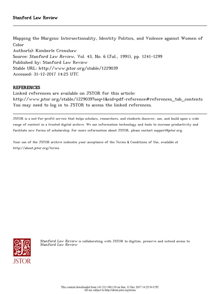 Crenshaw mapping the margins pdf pdf intersectionality black