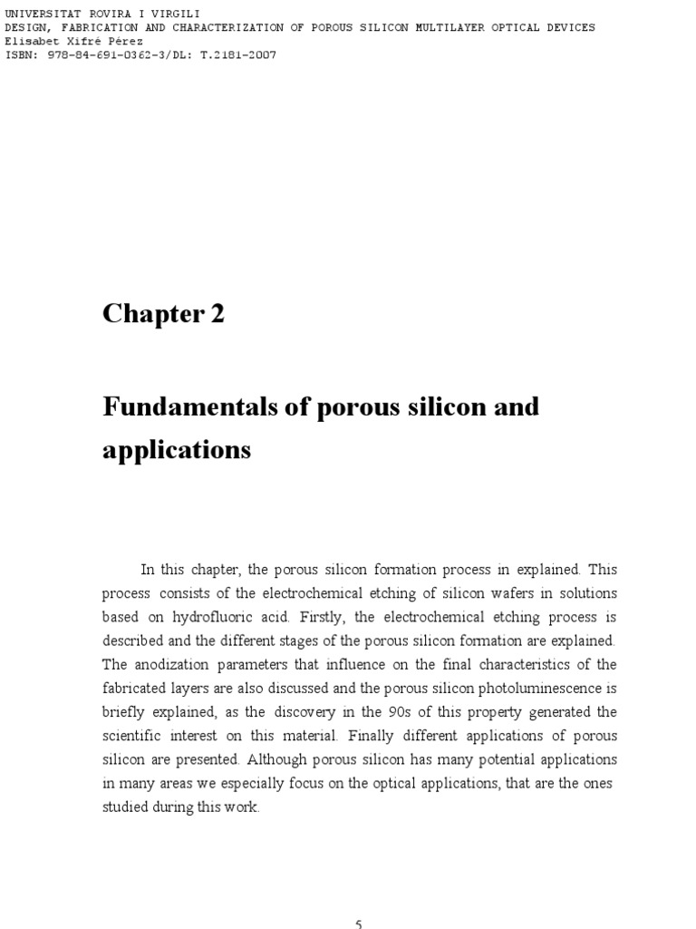 Fundamentals of Porous Silicon | PDF | Home & Garden