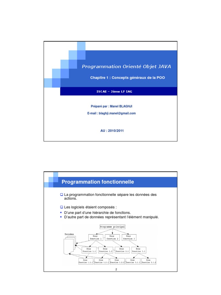Introduction à la POO en Java | PDF | Classe (informatique ...