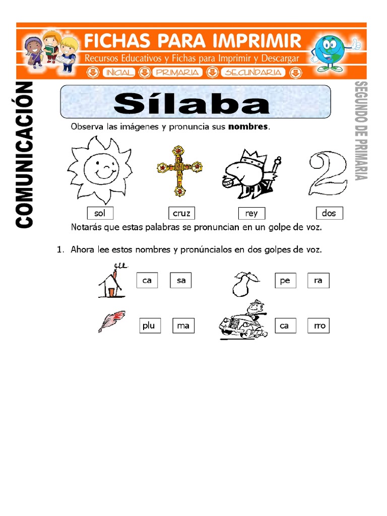 Ejercicios de sílabas para segundo grado | PDF