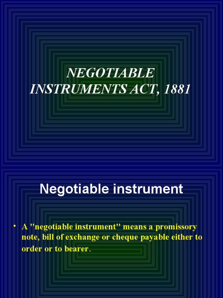 Negotiable Instrument | PDF | Negotiable Instrument | Cheque