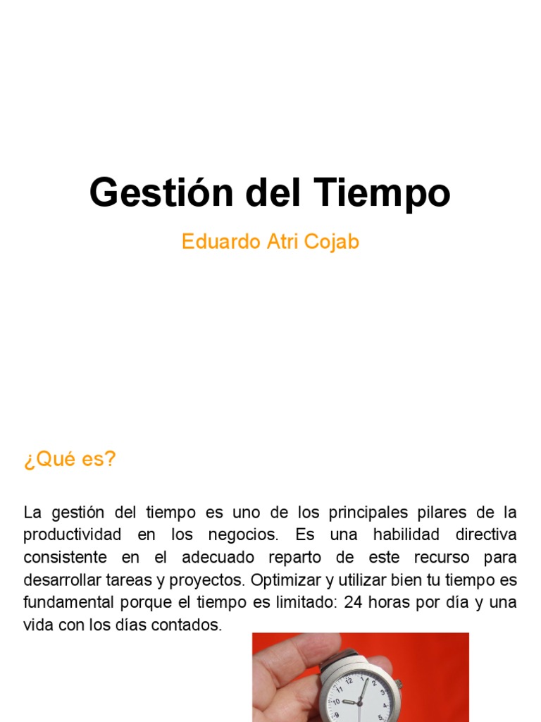 Gestión Eficiente del Tiempo Empresarial | PDF | Crecimiento personal y ...