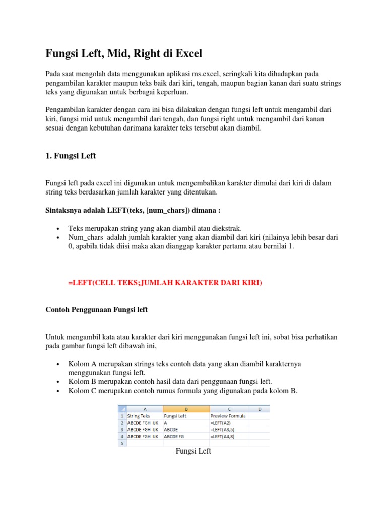 Fungsi Left Mid Right Pdf