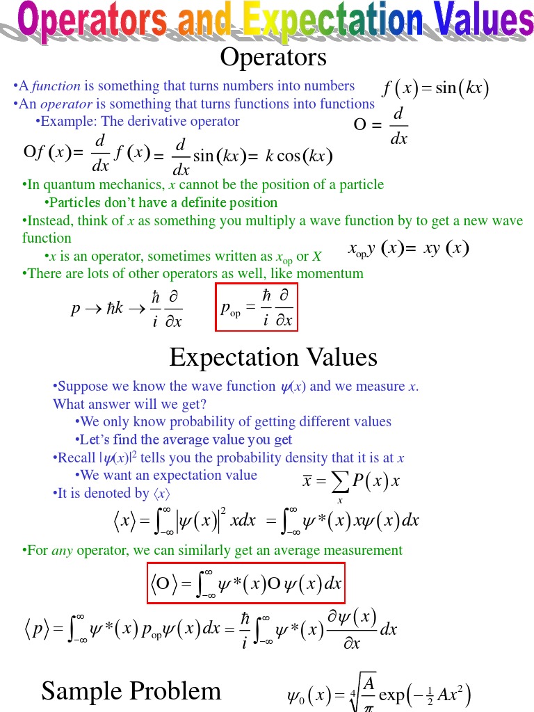 operators.ppt Hamiltonian (Quantum Mechanics) Wave Function