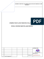 Inspection and Testing Plan (Itp) Item: Instruments Air Piping