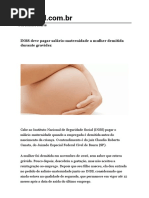 INSS deve pagar salário-maternidade a mulher demitida durante gravidez.pdf