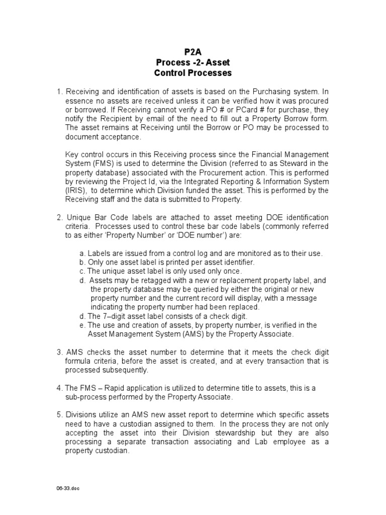 P2A Transaction Control Processes | PDF | Inventory | Barcode