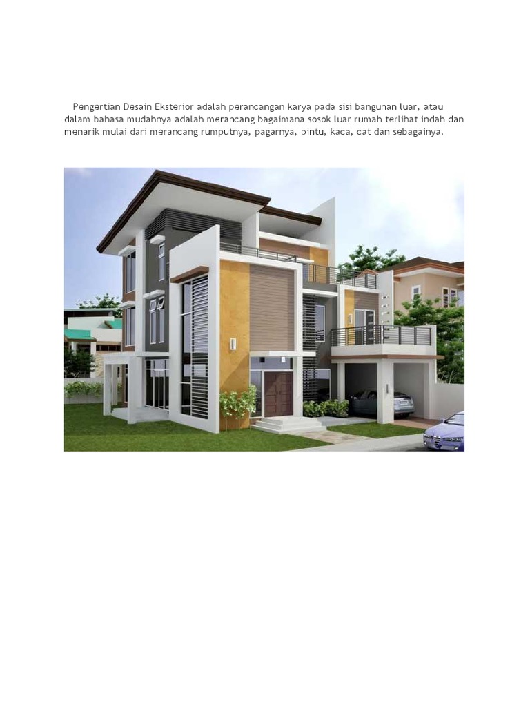 Pengertian Desain Eksterior Adalah Perancangan Karya Pada Sisi Bangunan Luar PDF