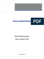 Maximum Likelihood Estimation: PRE 905: Multivariate Analysis Lecture 5: February 25, 2014