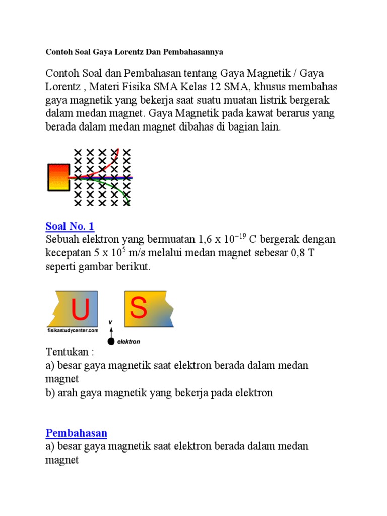 Kumpulan Soal Gaya Lorentzkelas 9