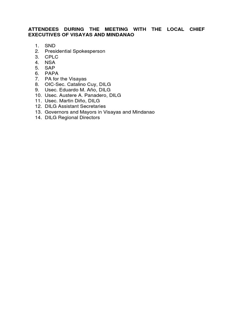 List of Attendees Template PDF