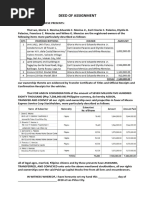 Deed of Assignment