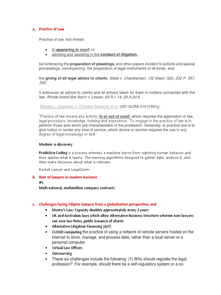 Outline Notes 8 | Lawyer | Practice Of Law