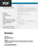 Resume: Academic Qualification