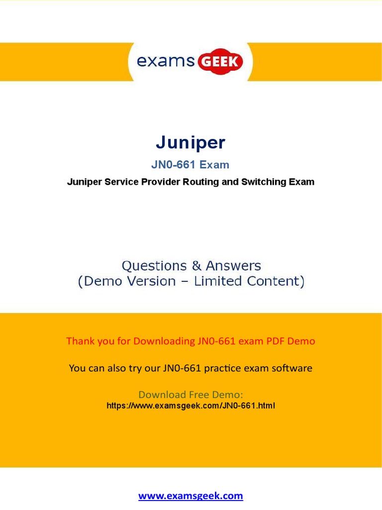 Juniper Service Provider Routing and Switching JNCIP-SP JN0-661 Exam Q