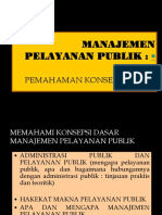 Manajemen Pelayanan Publik:: Pemahaman Konsepsi Dasar