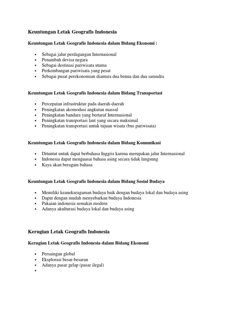 Keuntungan Letak Geografis Indonesia Pdf