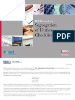 BDO Segregation of Duties Checklist