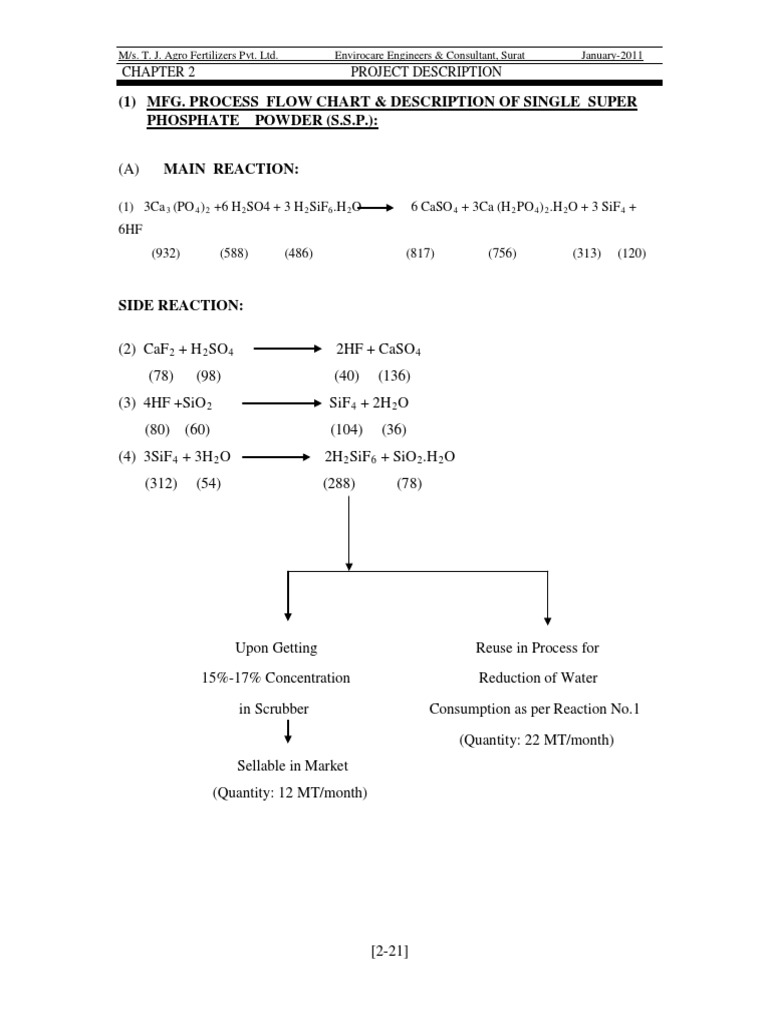 Single Super Phosphate Manufacturing Process | PDF | Fertilizer | Chemistry